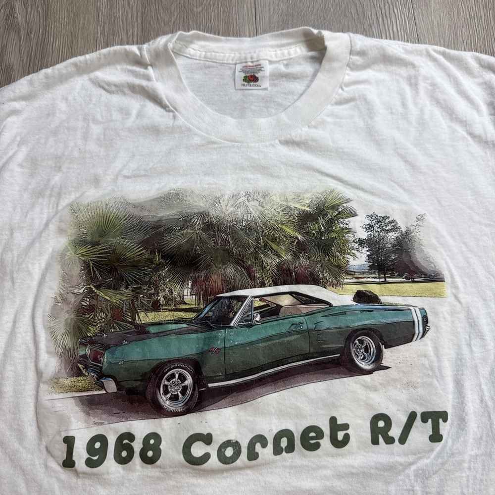 Vintage 1968 Coronet RT Dodge T Shirt Men's Large L Fruit Loom Graphic Rare!